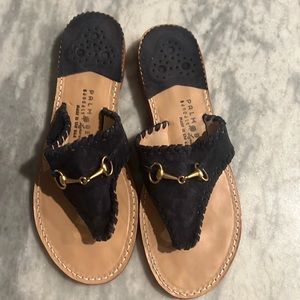 Palm Beach Suede Horse Bit sandal- Navy